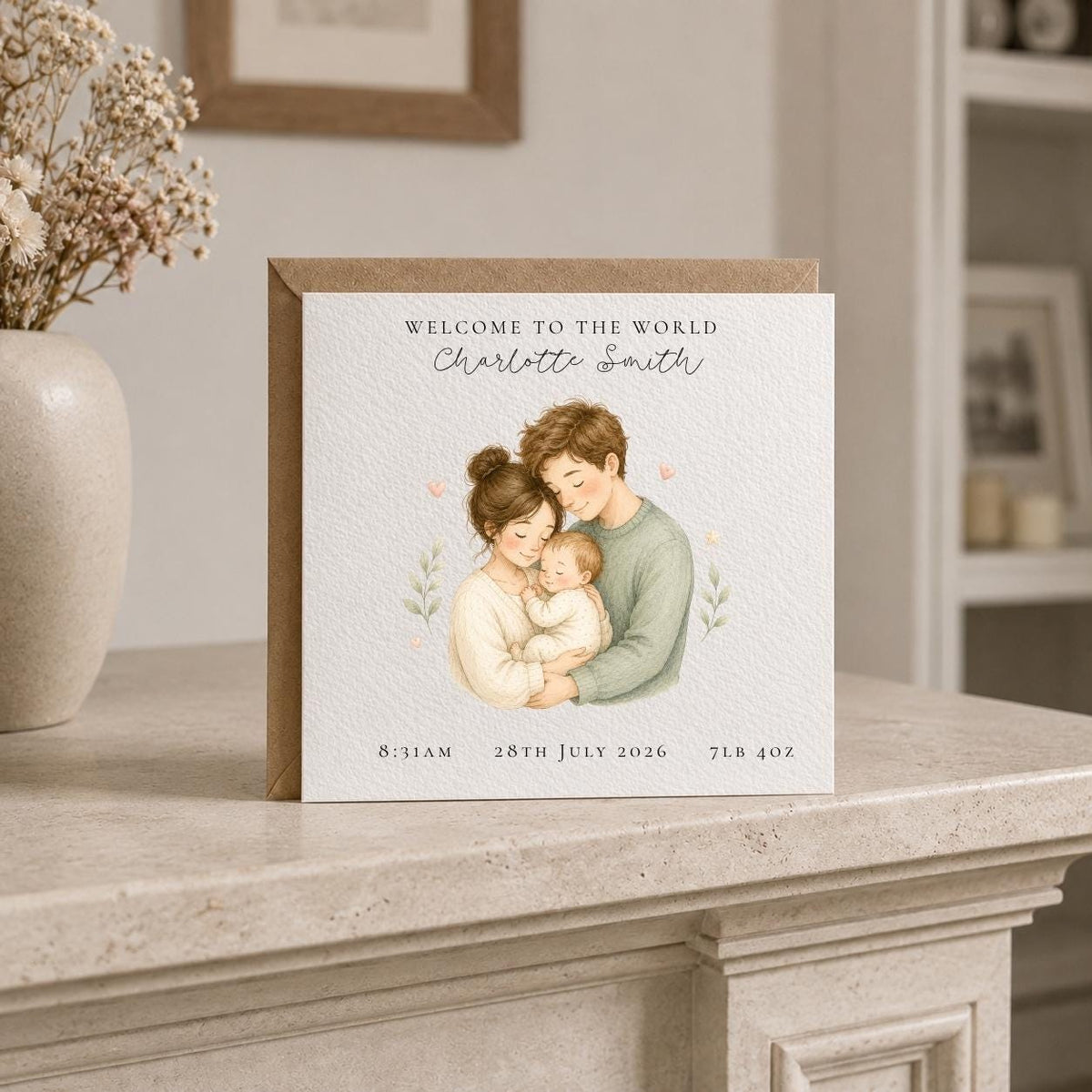 Personalised Mum & Dad New Baby Card