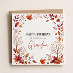 Personalised Autumn Theme Birthday Card for Son, Daughter, Sister, Brother, Friend etc