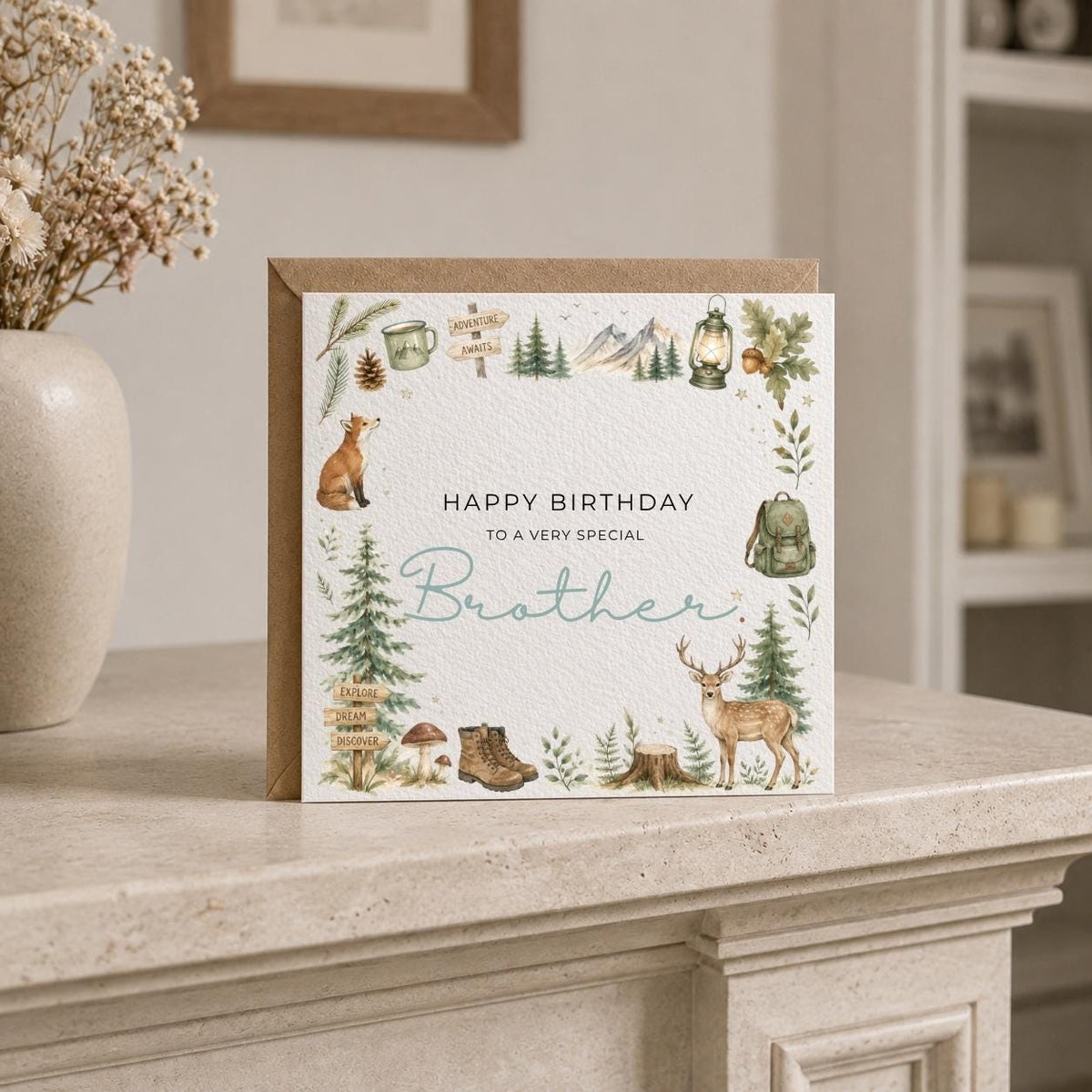 Personalised Hiking Theme Birthday Card for Husband, Dad, Grandad, Son,  Uncle, Brother etc