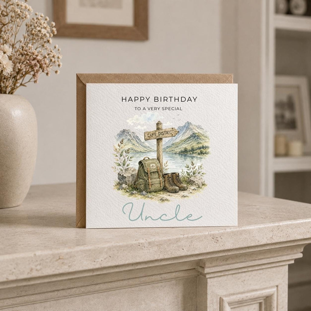 Personalised Lake District Theme Birthday Card for Husband, Dad, Grandad, Son,  Uncle, Brother etc