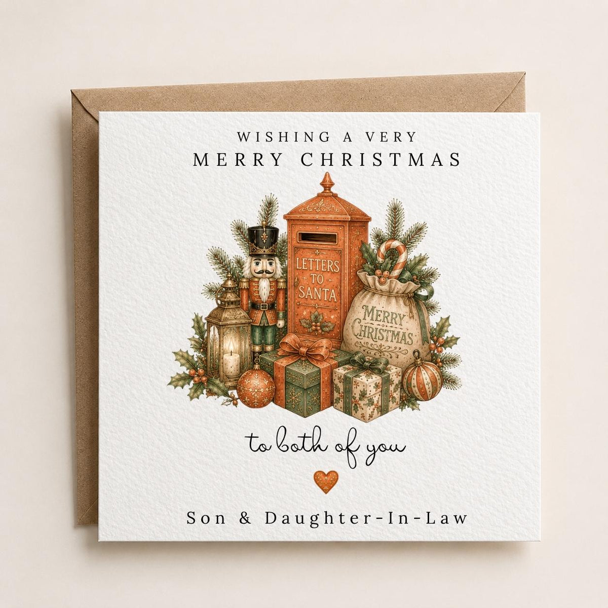 Personalised Christmas Card | Vintage Festive Greeting | Luxury Xmas Keepsake | Completely Customisable | Old-Fashioned Christmas