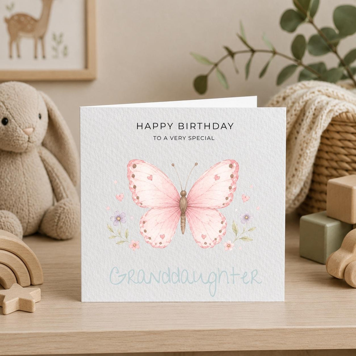 Personalised Butterfly Theme Birthday Card for Daughter, Granddaughter, Sister etc