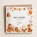 Personalised Autumn Themed Birthday Card for Daughter, Son, Sister, Brother, Friend etc